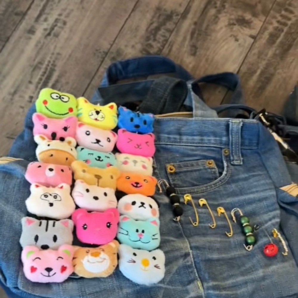 Denim teddy bear bags, crossbody bags - Picture 5 of 6